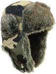 Faux Fur Camo Coloured Ushanka Style Hat (Large (58/59))