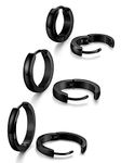 Jstyle Jewelry 3 Pairs Stainless Steel Hoop Earring for Men Women Huggie Ear Piercings Set