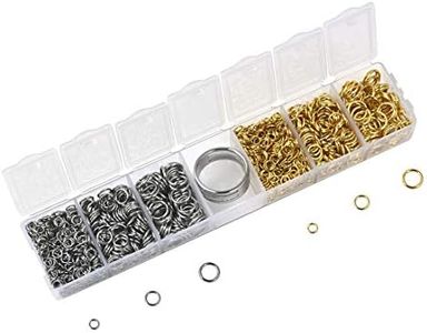 LANBEIDE 2061Pcs Closed Jump Rings Stainless Steel Connectors with Ring Opener Jewelry Finding 4mm 6mm 8mm Box Set Split Rings (Gold, Silver)