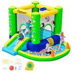 FBSPORT Inflatable Bounce House, Kids Bounce Castle Slide for Indoor Outdoor, Toddler Baby Water Jumper Bouncer, Kids Jumping Bouncy House with Blower, Ball Pit Pool, Basketball Hoop, Dart Game