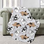 Cute French Bulldog Blanket, Animal Dog Print Throw Blankets for Puppy Dog Crib Bed Couch Sofa Super Soft Lightweight Throw Frenchie Gifts for Women, Bulldog Lover,Baby 40"X30" for Pet/Stroller