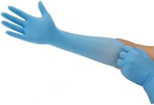 Ansell MicroFlex 93-243 Disposable Nitrile Gloves, with Extended Cuff for Food Processing or Life Sciences Industries, Blue, Size L (100 Gloves)