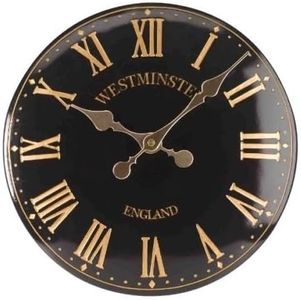 Homezone® Large modern wall clocks garden ornaments outdoor indoor Wall Clock Decorative waterproof clock wall outdoor thermometer wall thermometer indoor (Black Westminister Clock)