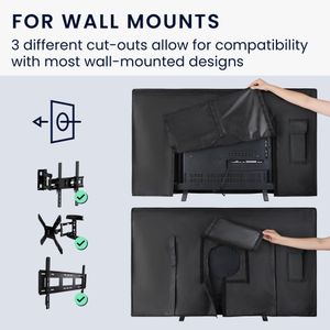 kwmobile Outdoor TV Cover for 43" – Black Polyester Protective Sleeve