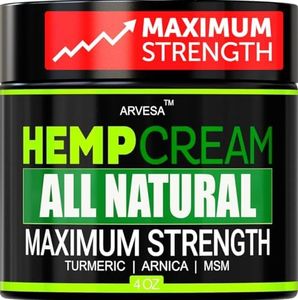 Natural Hemp Cream for Joints, Back, Neck, Elbows with Hemp + Turmeric + Arnica | Natural Hemp Oil Extract Gel - Made in The USA - 4 fl oz