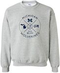 AW1180 - Michigan Wolverines Identity Stamp Crew Sweatshirt - X-Large - Sport Grey