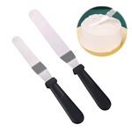 Generic Icing Spatula - Set of 2 Stainless Steel Cake Spatulas with Non-Slip Handle,6/8 inch,Blcak Offset Spatula for Baking Enthusiasts, AM-CCY10175D02