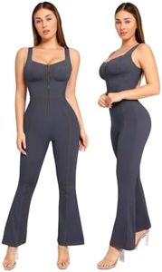 Popilush Shapewear Jumpsuit - Faux Denim Jumpsuit For Women Built In Shapewear Tummy Control Jean Romper Full Bodysuits