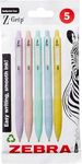 Zebra Pen Z-GRIP Smooth Ballpoint Pens Black Ink 5pk - Pastel Barrel 1mm Medium Point Retractable Ink Pens with Clip - Smooth Writing Pens with Low Viscosity Ink, Comfort Grip - 5 Pens Multipack