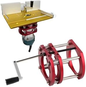 Changor Router Table Lift Base, 4 Jaw Clamping Base with Aluminum Alloy and Stainless Steel Router Lift Base for DIY Woodworking,router lift table Machine Diameter 64-66mm Lifting Height 51mm