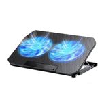 Zacoola Laptop Cooling pad, 12 "-17" Gaming Laptop Cooling pad, with 2 Large-Sized Silent Fan LED Lights and 2 USB 2.0 Ports, Adjustable Stand Stand Height Angle (Q100-Black)