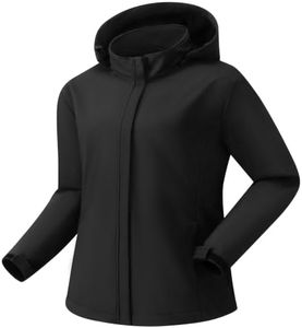 GGleaf Women's Plus Size Softshell Waterproof Rain Coat Fleece Lined Jacket