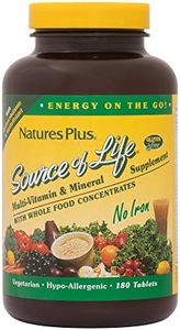 Nature's Plus - Source Of Life Multi-Vitamin & Mineral No Iron - 180 Vegetarian Tablets