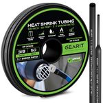 GearIT 3/8 inch Heat Shrink Tubing – 3:1 Ratio Adhesive Lined, Marine-Grade Waterproof Industrial Shrink Wrap, Dual-Wall Tubing, UL Approved – 50FT Roll - Black
