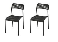 Flaming® IKEEAAA ADDE Chair (Stainless Steel, Black, Pack of 2)