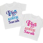 Personalised I Love My Auntie Tee T-Shirt Boy Baby Girl Childrens Kids Outfit Gift