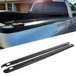 ECOTRIC 6.5ft Truck Bed Rail Caps Compatible with 2002-2009 Dodge Ram 1500 2500 3500 (Set of 2) Black Smooth Finish with Stake Pocket Hole Cutouts 72-41451