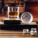 Melbify Lion Whiskey Glass| Set of 4 |300 ml | Animal Whiskey Glass| Whiskey Glass with Lion Symbol | Premium | Unique| Big | Thick | Rock Whiskey Glass