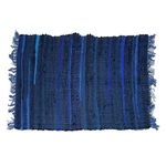 RelianceUK Blue Color Chindi Rugs Handmade, Reversible, 100% Recycled Cotton, Washable Chindi Rag Rug | Area Rug, Runners Mat, Door Mat and Floor Mats (Blue, 50 x 80 CM)