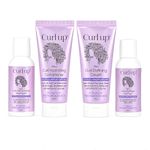 Curl Up Ultra Defining Bundle with Curly Hair Shampoo , Conditioner , Leave in Curl Cream & Hair Gel | For Dry Frizzy ,Wavy & Curly Hair | Sulphate Paraben & Silicone Free | Travel Size - Combo of 4