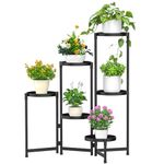 MOKANI Metal Plant Stand Indoor, 6-Tier Plant Stands Indoor Outdoor, Corner Plant Stand Multiple Flower Pot Holder for Living Room Patio Garden Balcony