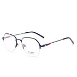 grey jack Half Rim Aviator Metal Spectacle Frame with Spring Hinge for Men Women SF5201 Blue Frame