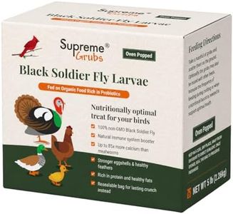 Supreme Grubs Natural Black Soldier Fly Larvae for Chickens, 85X More Calcium Than Mealworms-High Protein Grub Food Chicken Treats for Hens, Probiotic-Rich Chicken Feed, Calcium-Dense Bird Treat 5lb