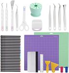 Accessories Bundle for Cricut Machine Maker, Compatible with Cricut Machine, Cricut Maker Weeding Tool, Colored Pencil, Cutting Mat, Scraper, Ruler, Adapter Suitable for Beginners Artisans 44 PCS