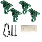 ABUSA Heavy Duty Green Swing Hangers Screws Bolts Included Over 5000 lb Capacity Playground Porch Yoga Seat Trapeze Wooden Sets Indoor Outdoor (4 Pack)