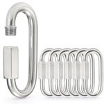 sprookber Stainless Steel Chain Quick Links - 304 Stainless Stee Chain Connector, Screw Carabiner, Chain Hooks, Set of 6