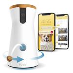 Furbo 360° Dog Camera w/Home Safety Package [PREMIUM W/SUBSCRPITION] Smart Pet Monitor w/App for Dog & Home, Rotating 360° View, Colour Night Vision, Auto-Tracking, Treat-toss, Barking, Smart Alert