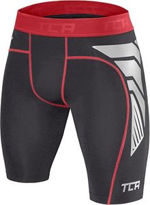 TCA Shorts Carbonforce Termici a Compressione per Uomo - Nero/Rosso, M