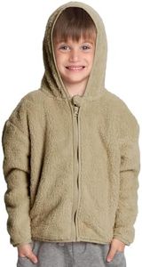 Mad Dog Boys Fleece Sherpa Jacket, Cozy Soft Zip Winter Hoodie Sweatshirt for Kids & Toddlers Age 2-11 Y, 6-7 Y, Olive