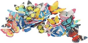 VANZACK Cupcake Picks Cake Toppers Edible Glutinous Wafer Rice Paper Cupcake Toppers Cake Butterfly Decorations for Birthday Wedding, 40 Pieces