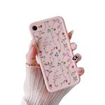 DEFBSC Case for iPhone SE 2022 (5G),iPhone SE 2020, iPhone 7, Flower Design Cute Flower Pattern Soft TPU Mobile Phone Case Ultra Thin Flexible Anti-Scratch Shockproof Bumper Protective Case,Pink