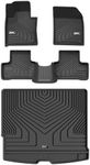 3W Floor mats&Cargo Liner Fit Volvo XC60 2018-2025 (Not for Hybrid) TPE All Weather Custom Fit T5 T6 Momentum Floor Liner for Volvo XC60 1st and 2nd Tunk Mats Row Full Set Car Liners Black