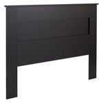 Prepac Stylish Flat Wood Panel Headboard for Queen Size Beds, Simplistic Wooden Queen Headboard 2.25" D x 64.5" W x 48" H, Black, BHFQ-1301-1