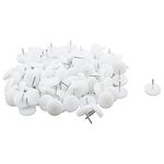 Antrader Furniture Feet Nail, 100-Pack 7/8" Dia. White Nylon Slider Glides Nail-on Furniture Table Chair Sofa Feet Leg Skid Tile Floor Protector Pad