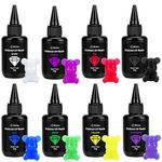 JDiction UV Resin, 8 Colours-240g UV Resin Odorless and Hard Rainbow UV Resin Kit for Jewelry Making, Coloured UV Resin Casting and Coating Crafts