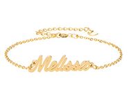 HUAN XUN Melissa Name Bracelet Keepsake Bracelets for Best Friends Jewelry Gifts in Gold