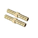 Pneumatic Air Hose 8mm Barb Brass Straight Coupling Fitting Gold Tone Mouth Diameter 8mm Gas Hose Pipe Tube Fitting(2-PCS)