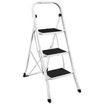 Home Vida 3-Step Steel Portable Folding Heavy Duty Anti Slip step Ladder For DIY and Gardening, 150 KG Max Capacity