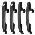 KASturrboo 4 Pack Exterior Door Handle Kit Compatible with Corolla 2003-2013, Front Rear Left Right Door Handle Replacement for Pontiac Vibe RAV4 Highlander ES330 Camry ES300 (Black) # 92894