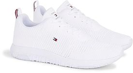 Tommy Hilfiger Men Corporate Knit Rib Runner Trainers Athletic, White (White), 43 EU