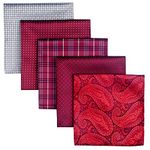 Retreez 5 Piece Assorted Woven Microfiber Premium Pocket Square Gift Box Set - Set 003