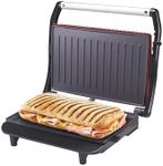 Beper P101TOS002 Toaster/Panini Maker/Electric grill, 850W, Non-stick plate, Heat-insulating handle, Black