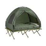 SoBuy 2 Person Foldable Camping Tent with Bed Air Mattress Sleeping Bag Carrying Bag Camping Bed Army Green W193 x D145 x H188cm OGS32-L-GR