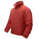 MAGCOMSEN Tactical Jacket Men Windproof Fleece Jacket Zip Up Outdoor Jacket Winter Clothes For Men Orange Red M