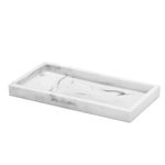 Luxspire Bathroom Vanity Tray, 8 x 4 inch Resin Dresser Jewelry Ring Dish Tank Storage Kitchen Sink Countertop Organizer Plate Holder for Perfume Soap Towel Bathroom Accessories, Mini, White Marble