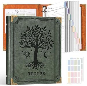 Recipe Binder 8.5x11 3 Ring, Recipe Book to Write in Your Own Recipes, Recipe Binder with Plastic Sleeves, 1.5-Inch Rings, Blank Recipe Cards, Dividers & Gift Box